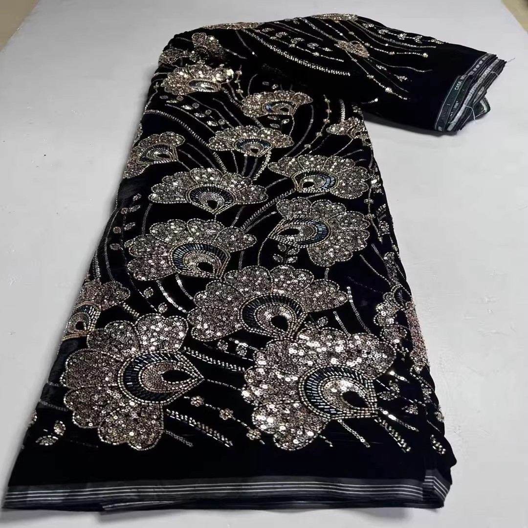 Nouveau tissu en velours de 5  - Embroidery Wedding avis et prix