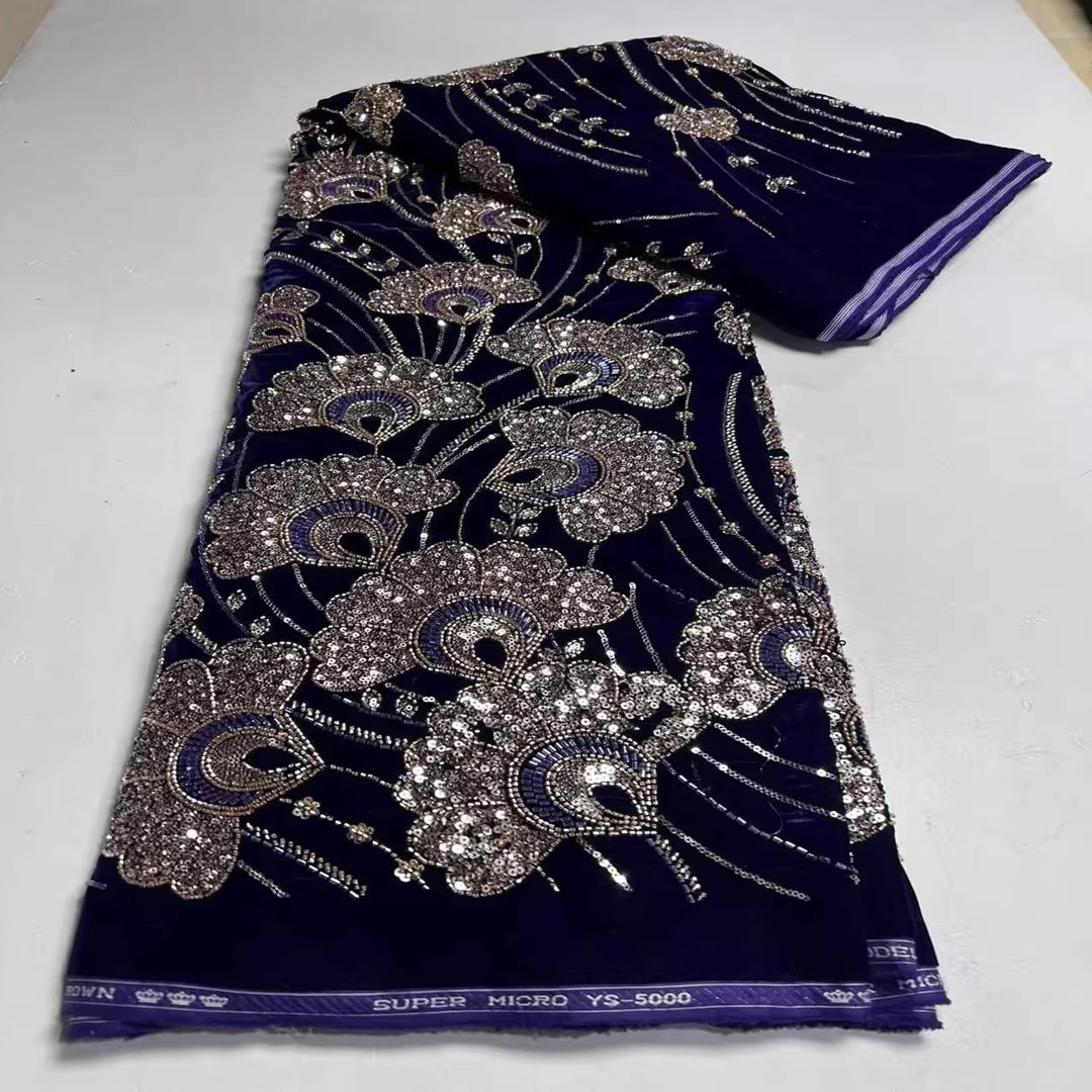 Nouveau tissu en velours de 5  - Embroidery Wedding avis et prix