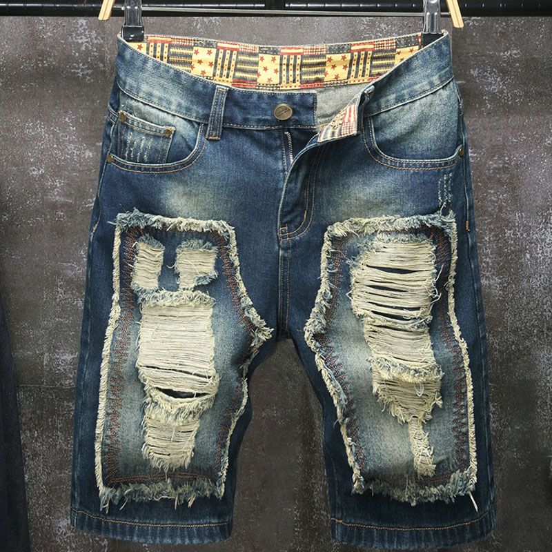 Nouveau short en jean déchiré  - Embroidery Patch avis et prix