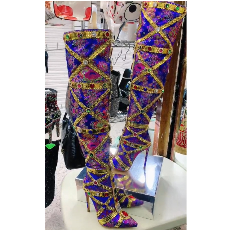 Bottes cuissardes à talon aigu - Embroidery Wedding avis et prix