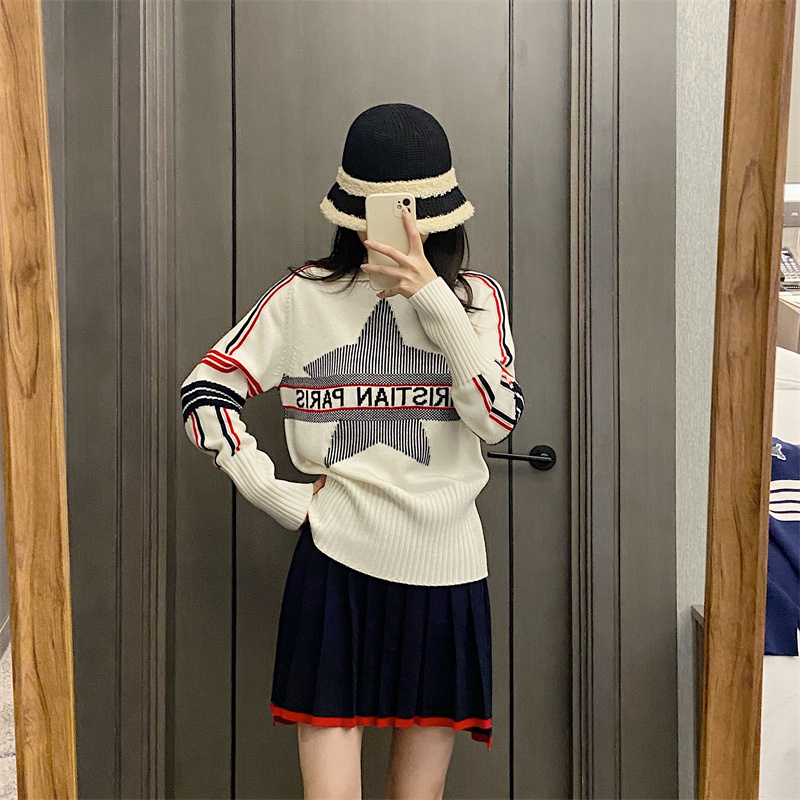 Pull tricoté à col pour femme, - Embroidery Font avis et prix