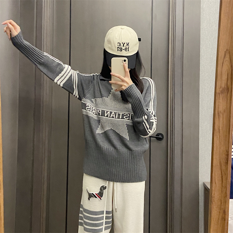 Pull tricoté à col pour femme, - Embroidery Font avis et prix