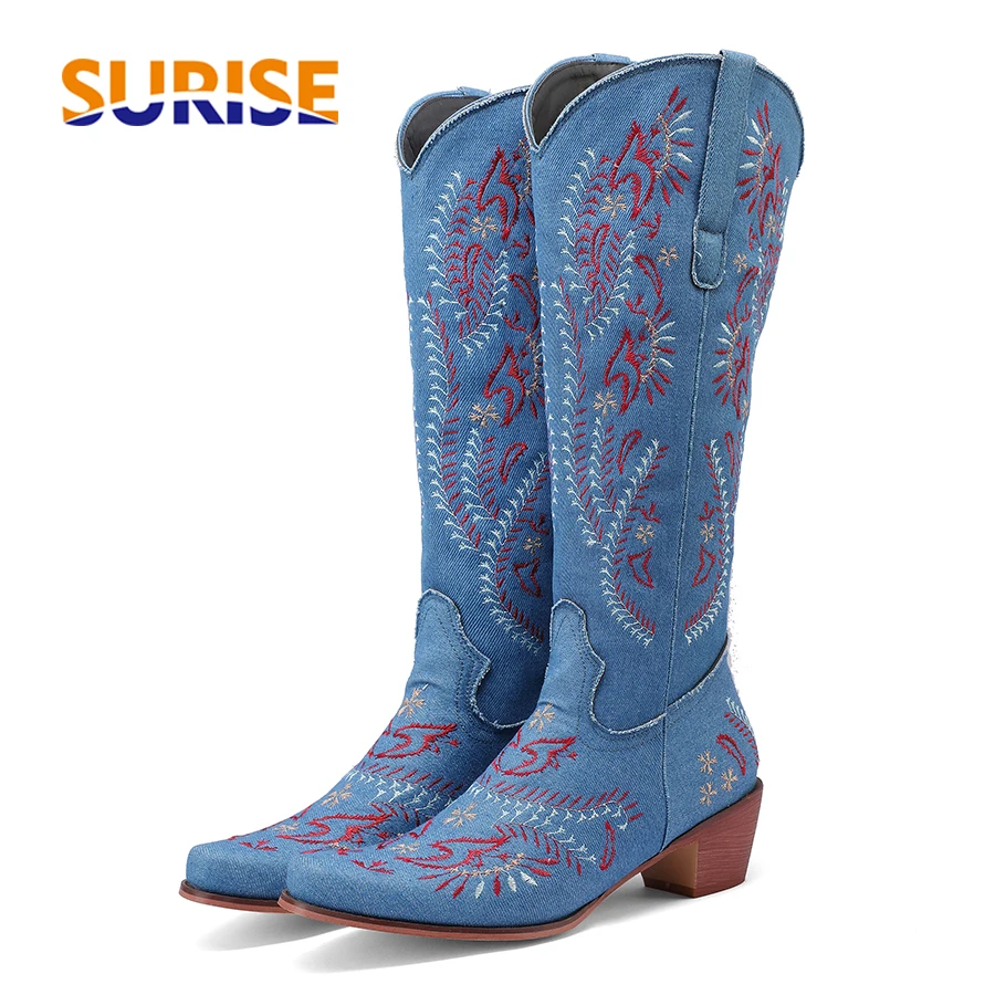 Bleu Denim Western Cowgirl gen - Embroidery On Jeans avis et prix