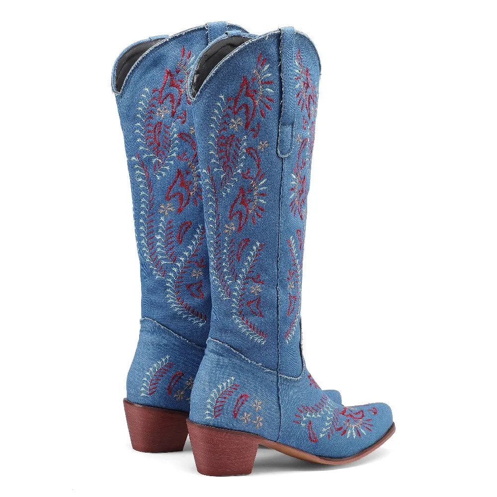 Bleu Denim Western Cowgirl gen - Embroidery On Jeans avis et prix