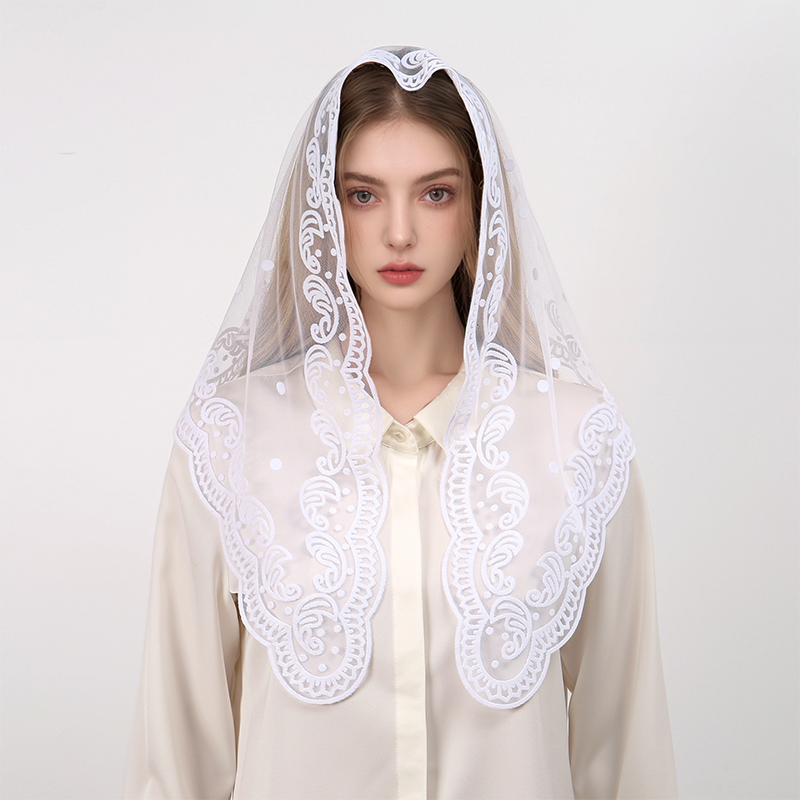 1Pc femmes élégant couleur uni - Embroidery Hijab avis et prix