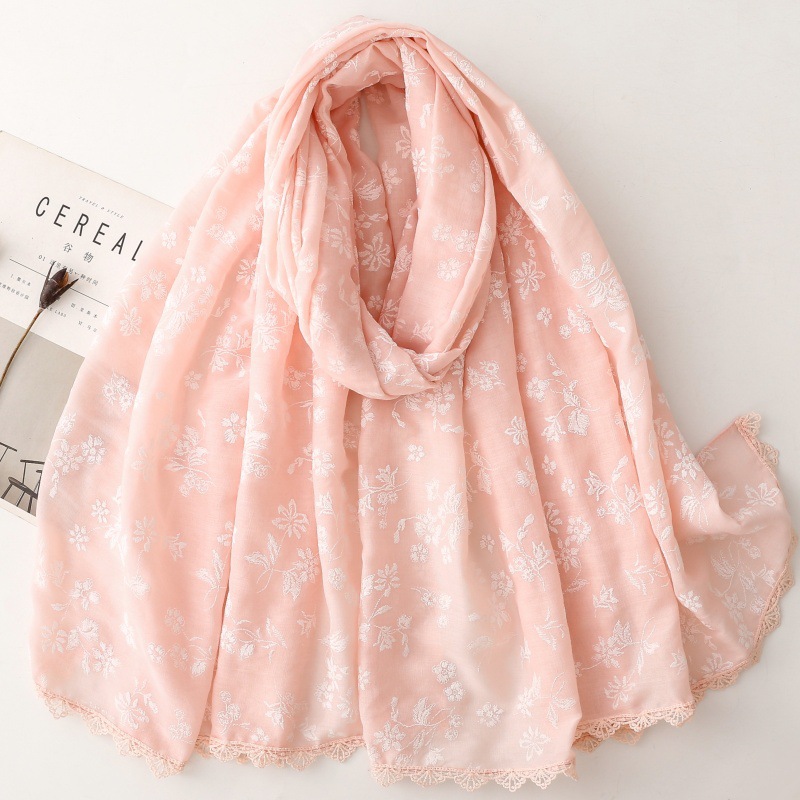 Écharpe brodée florale toutes  - Embroidery Hijab avis et prix